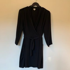 WILFRED BLACK WRAP DRESS